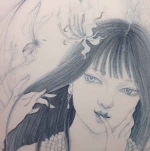 鬼百合と蜜蜂 鬼百合と蜜蜂